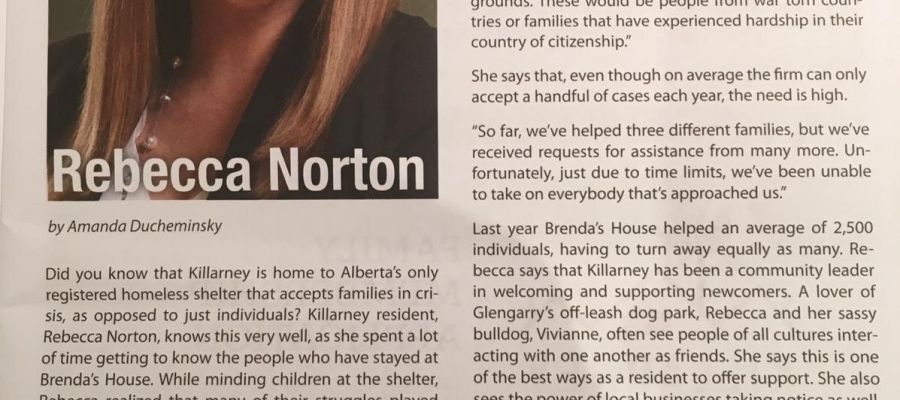 Rebecca Norton Featured in the Official Killarney and Glengarry Community Newsletter